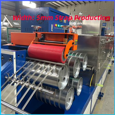5 মিমি পিপি অটো স্ট্র্যাপিং প্লাস্টিক তৈরির মেশিন পোষা প্রাণী স্ট্র্যাপ উত্পাদন লাইন একক স্ক্রু 160-300kg / h